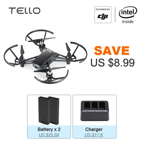 Tello AND Battery DJI Tello камера Дрон EDU версия программируемый Дрон с кодированием образование 720P HD Трансмиссия Квадрокоптер FVR вертолет - Цвет: Tello AND Battery