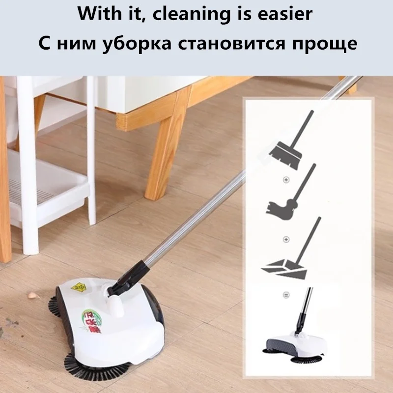 

Broom Sweeper Floor Cleaning-Tools Household Push Manual Dust-Collector Marble
