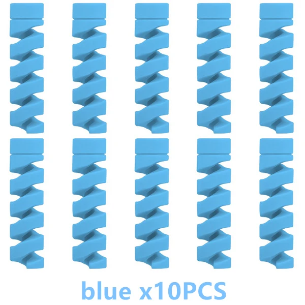 10PCS Blue 10 шт. защитный кабель для зарядки телефонов, чехол для Apple iPhone, USB кабель для зарядного устройства, шнур, восхитительный защитный рукав - Цвет: 10PCS Blue