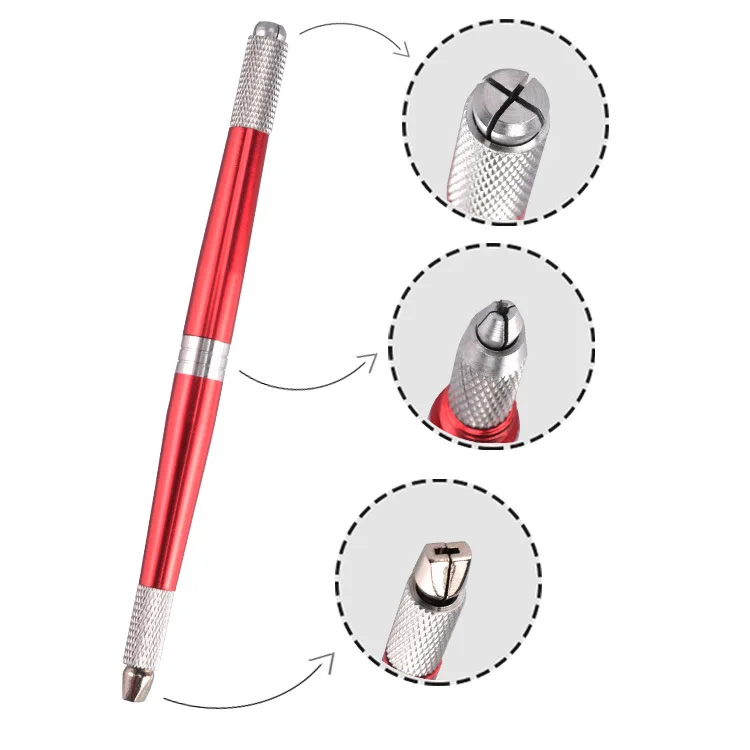 Three head embroidery eyebrow pen cross mouth all metal hand brush knife rest 20 |