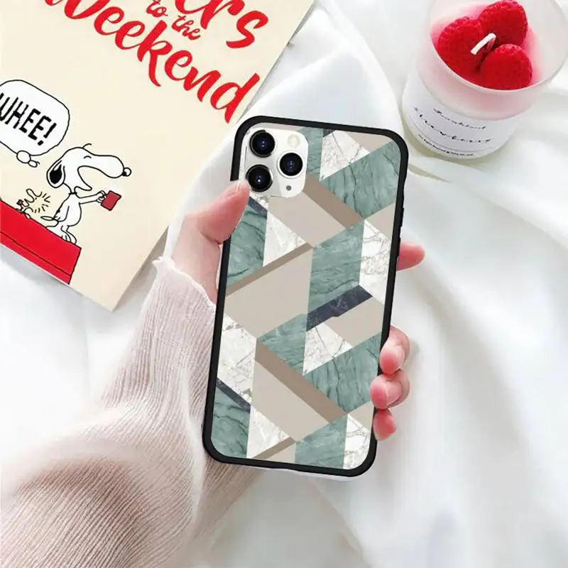 

Marble Geometric Phone Case For iphone 5S 6S 7 8 11 12 XR XS SE Plus Pro ProMax Cover Fundas Coque