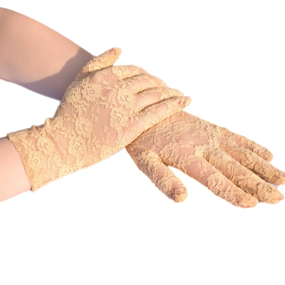 6 Colors Beige Gray Women's Party Formal Gloves Short Pink Lace Driving Dress With Purple Wedding ST387 | Свадьбы и торжества