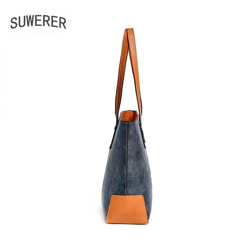 

2020 new female bag head layer cowhide tote bag retro single shoulder messenger head layer cowhide handbag