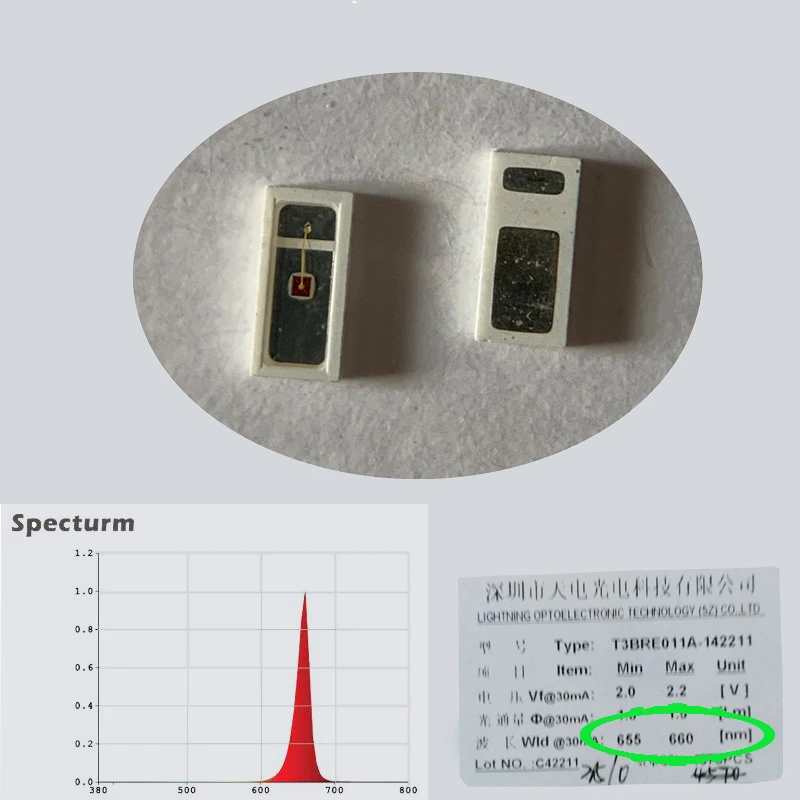 100 шт 3014 LED красный 660нм 2В 30мА 1.5лм для растений и овощей сеялки растущие Цветочные