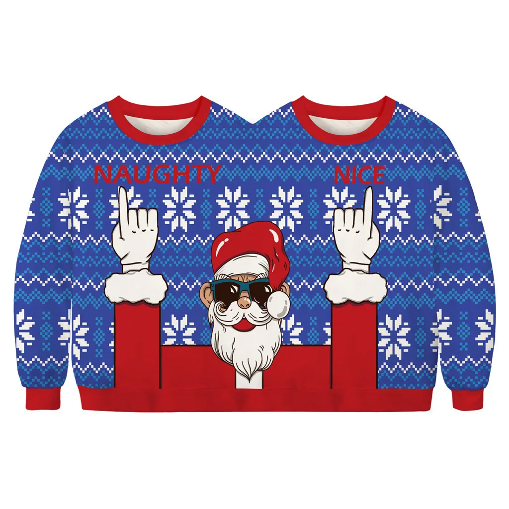Парные новые рождественские сиамские свитера для двух человек унисекс мужской