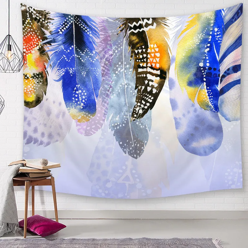 CAMMITEVER Colorful Feather Tapestry Art Wall Hanging for Bedroom Living Room Dorm  Дом и