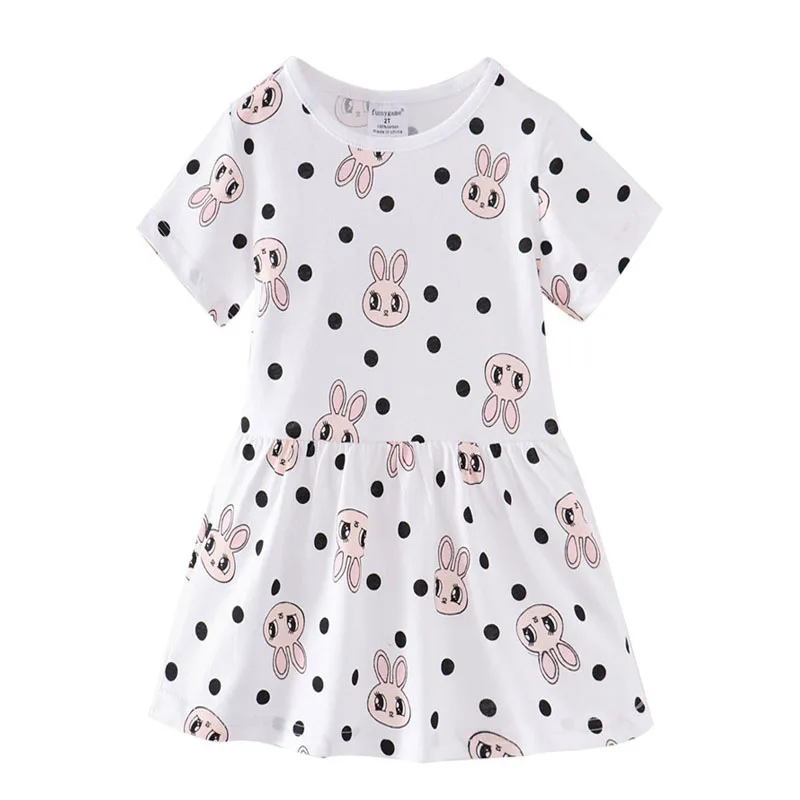 Детское летнее Хлопковое платье с коротким рукавом и замки из мультфильма |