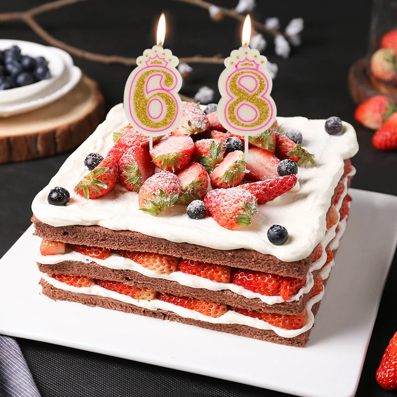 Столовая и кухня бытовые 0 9 цифровые свечи для детской вечеринки на день рождения короны блестящие