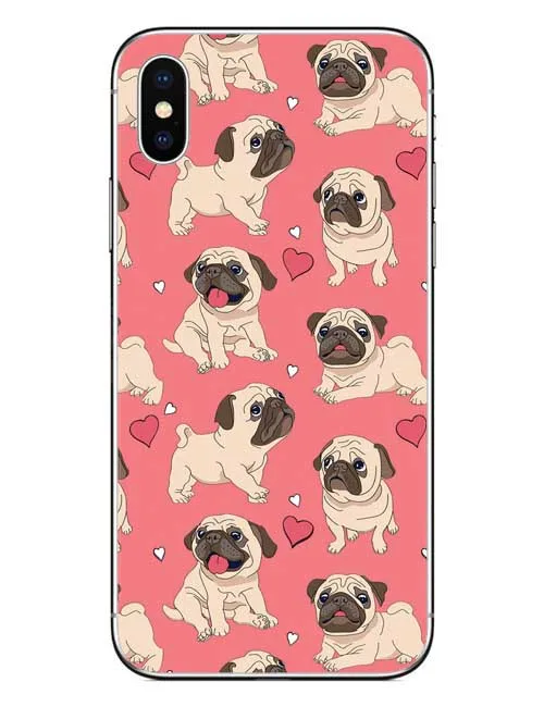 Phone case Cute Puppy Pug Bunny Cat French Bulldog soft Cover for iPhone 5S 5 SE 6 6S 6Plus 7 Plus 8 X 10 Back | Мобильные телефоны