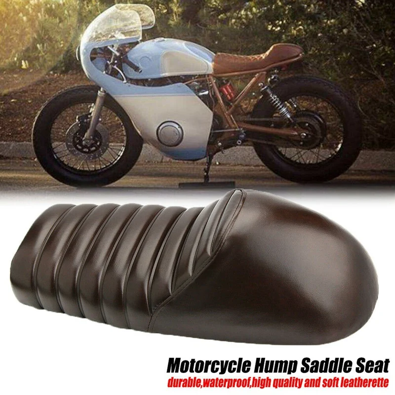 

Universal Motorcycle Seat Flat Saddle Frame for Honda GB Suzuki Kawasaki Yamaha XJ Cafe Racer Brown