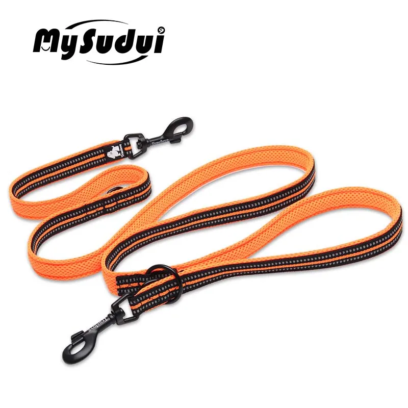 orange MySudui Truelove 7 в 1 Многофункциональный нейлоновый поводок для собак, двойной тренировочный поводок для бега, свободные руки, поводок для собак Honden Halsband - Цвет: orange