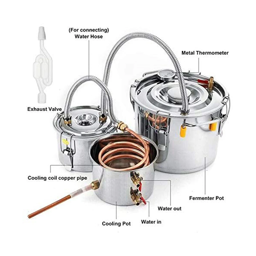 

Water Distiller Boiling Barrel Thumper Keg Kit Household Wine Maker Brewing Stainless Steel Distiller