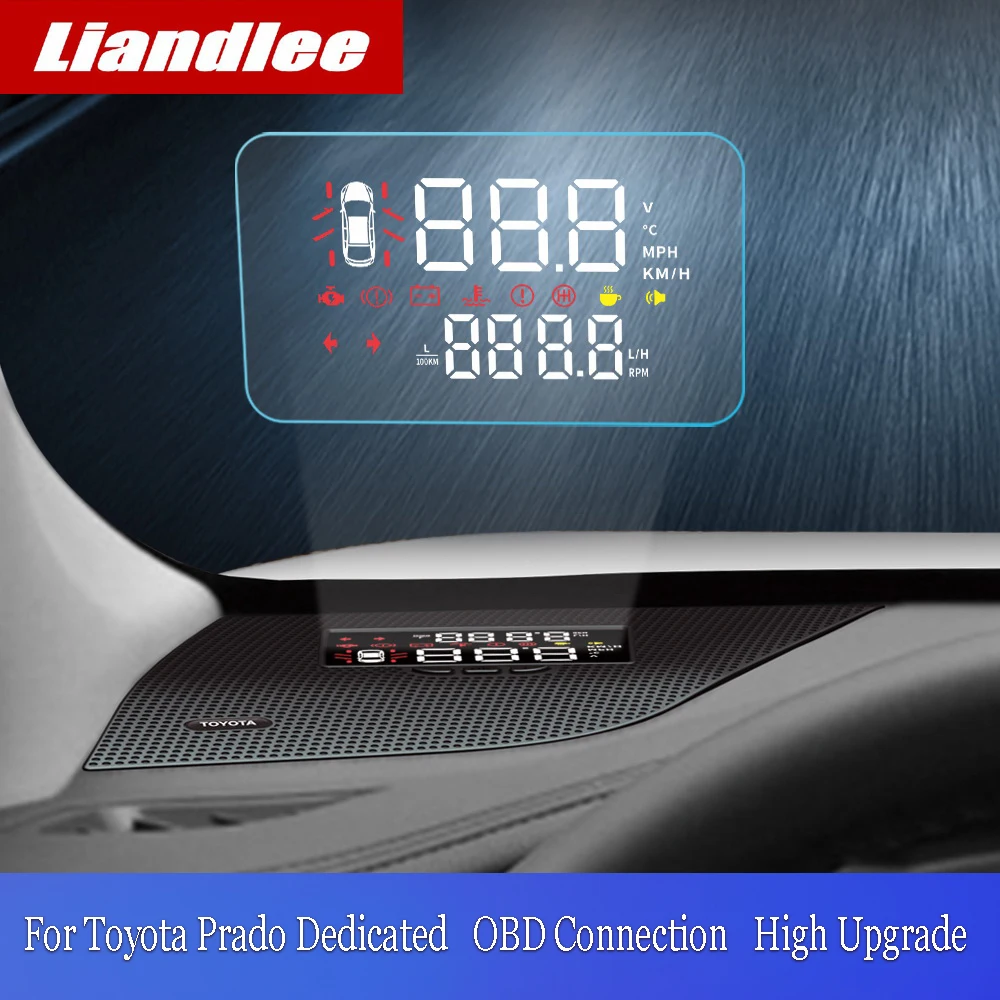 Liandlee автомобильный HUD Дисплей для Toyota Prado~ безопасный экран для вождения полнофункциональный БД проектор лобовое стекло