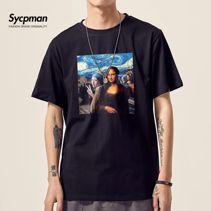 

Летняя футболка с рисунком фигуры для мужчин, футболка с рисунком для женщин и пар, модный дизайн, брендовая Повседневная Универсальная фут...