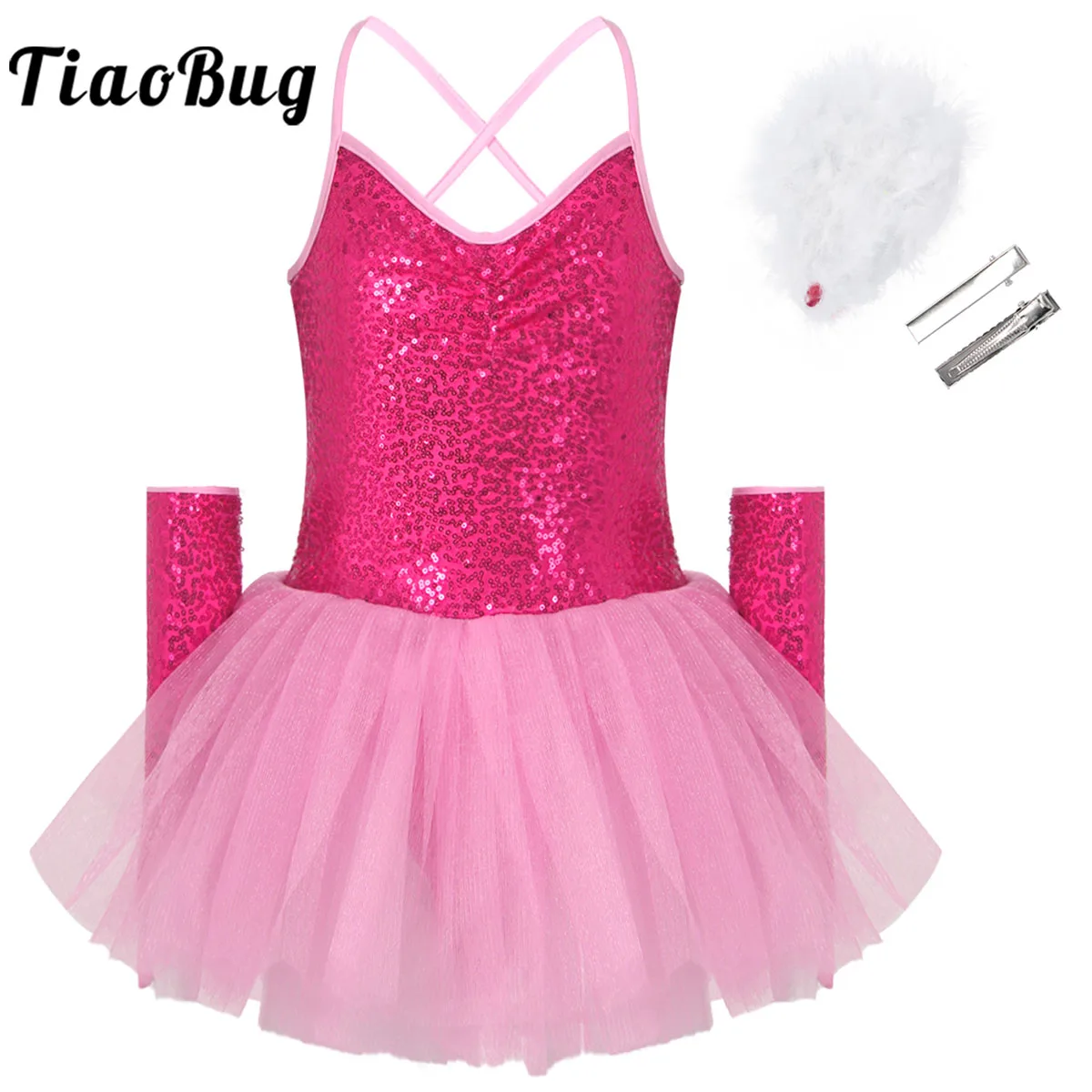 Детские блестящие трико с блестками на лямках для маленьких девочек танцев