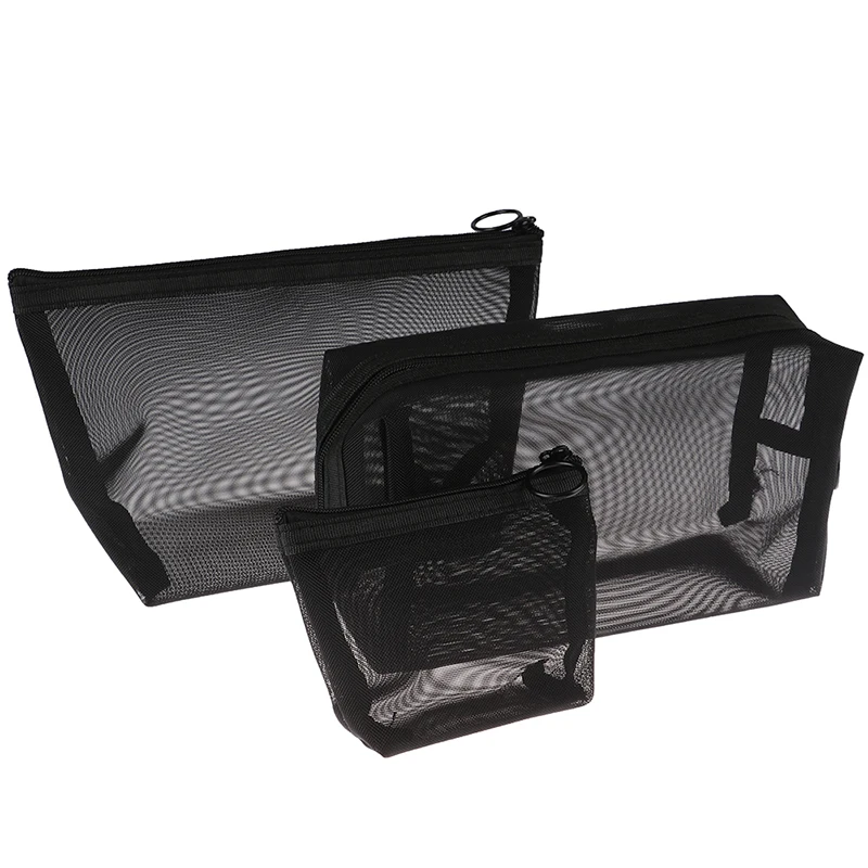 

3pcs/set Toiletry Makeup Organizer Bags Case Pouches Women New Travel Black Fashion Cosmetic Bag