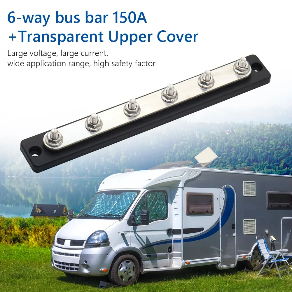

New Arrival Bus Bar & Cover Ground Distribution Block Kit Universal Car Boat Marine Power Distribution Terminal Block
