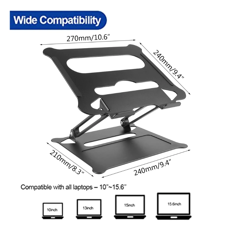 

1 Piece Aluminum Alloy Laptop Stand Laptop Holder Multi-Angle Stand with Heat-Vent Adjustable Notebook Stand for Laptops T3EF