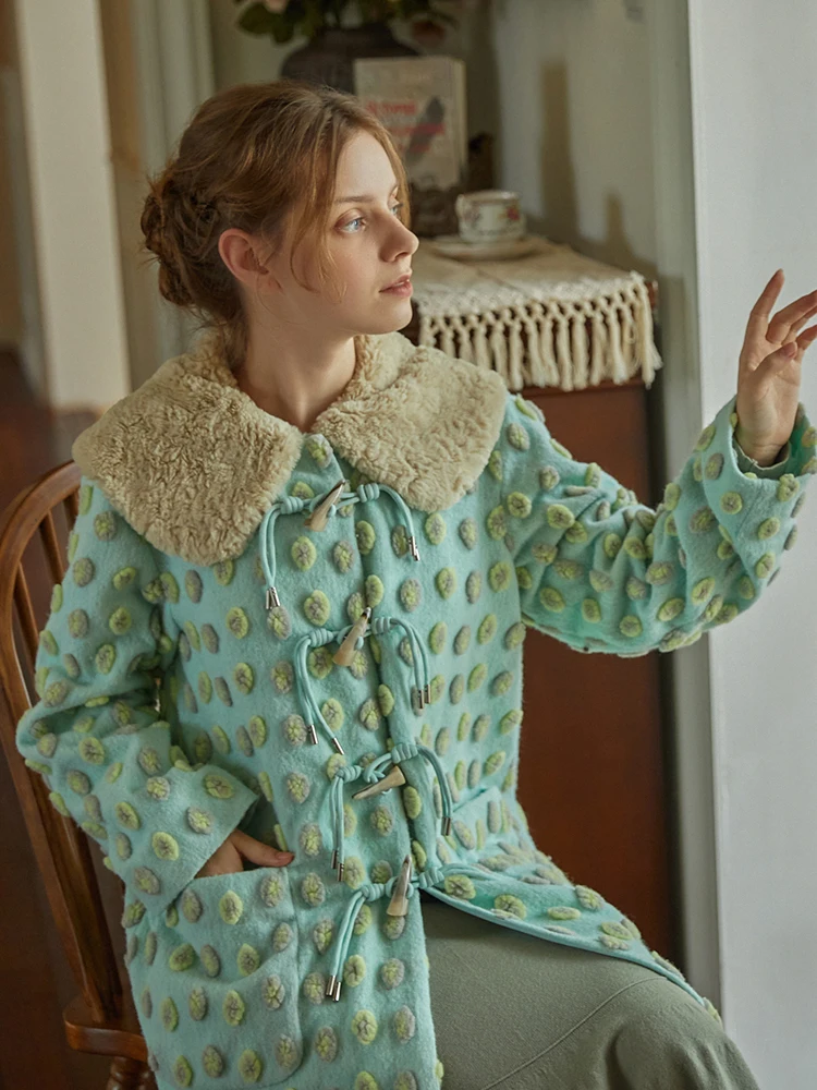 Осенне-зимнее пальто женская корейская мода свежая шерстяная куртка в стиле