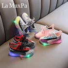 Кроссовки детские, дышащие, с подсветильник кой, размер 21-30, светящиеся кроссовки светодиодные