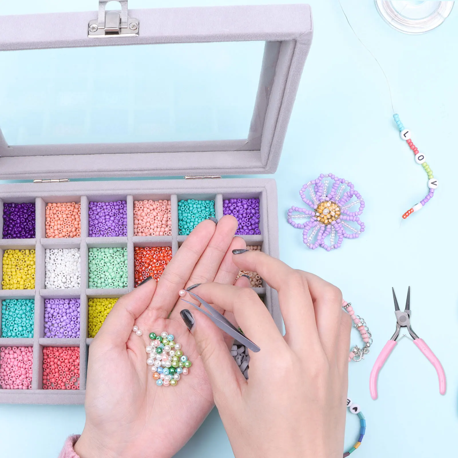 2 3 4 mm Seed beads for Jewelry Making Supplies Accessories For Wedding Jewelry Bracelets Necklace Making  Seed bead Set Box