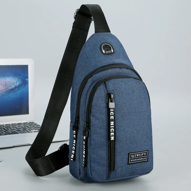 Chest Bag Men's Shoulder Canvas Men Crossbody Casual Headphone |