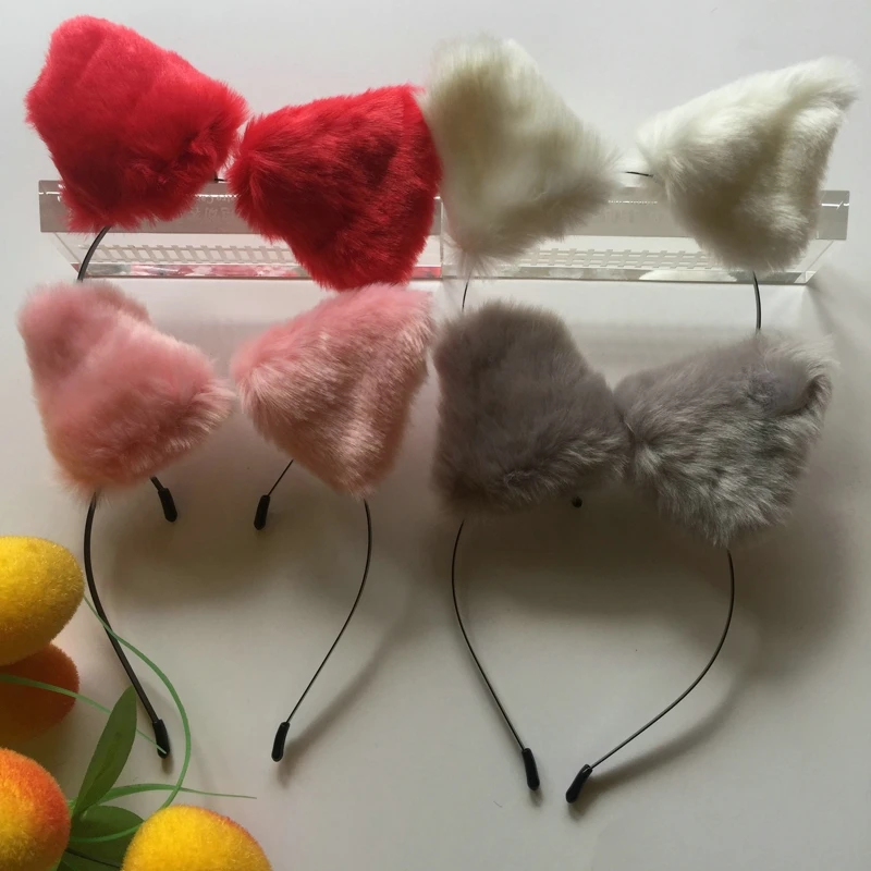 Женская плюшевая повязка на голову с кошачьими ушками |
