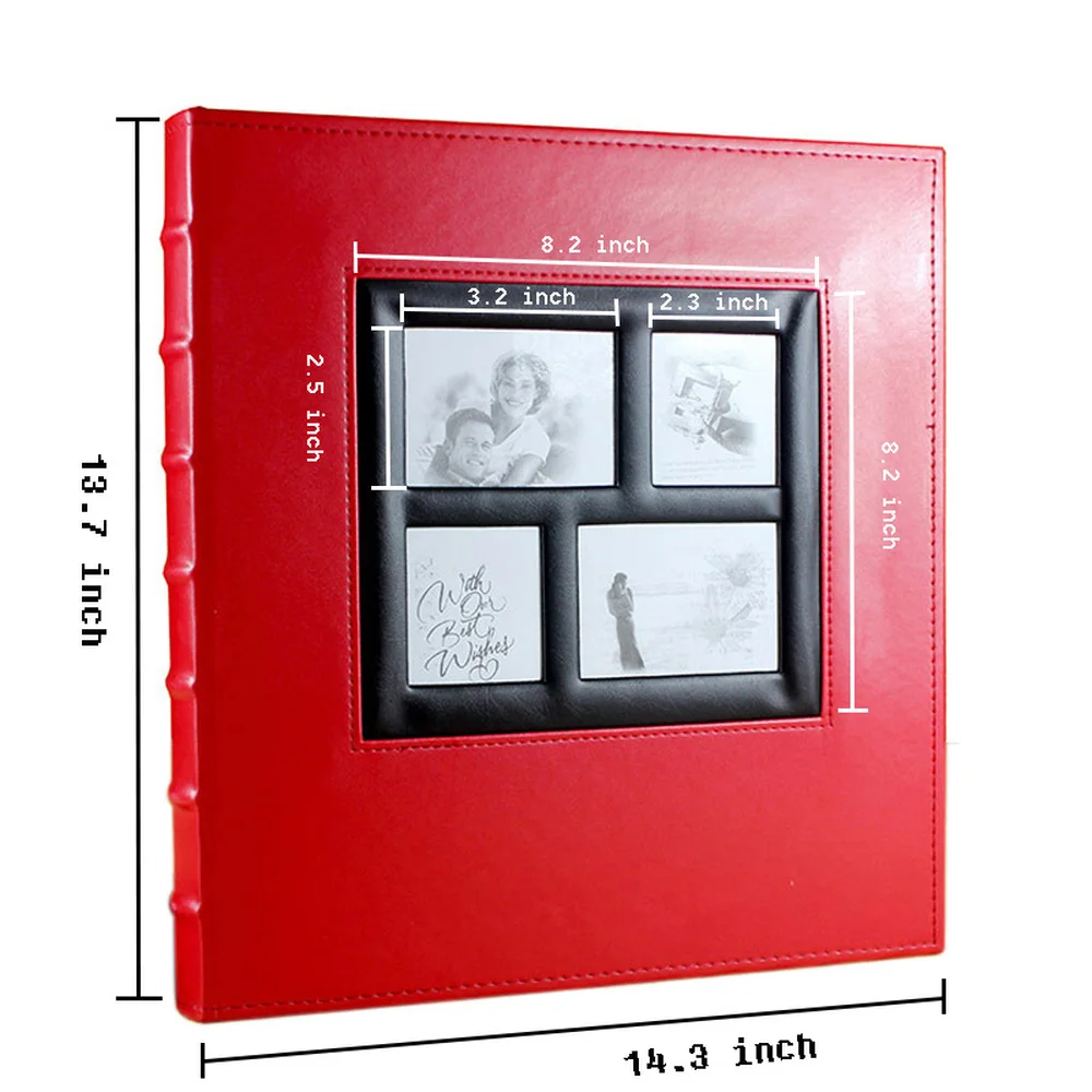 Фото приблизительно для 400 карманов 4x6 фотографии кожаный чехол с очень большой