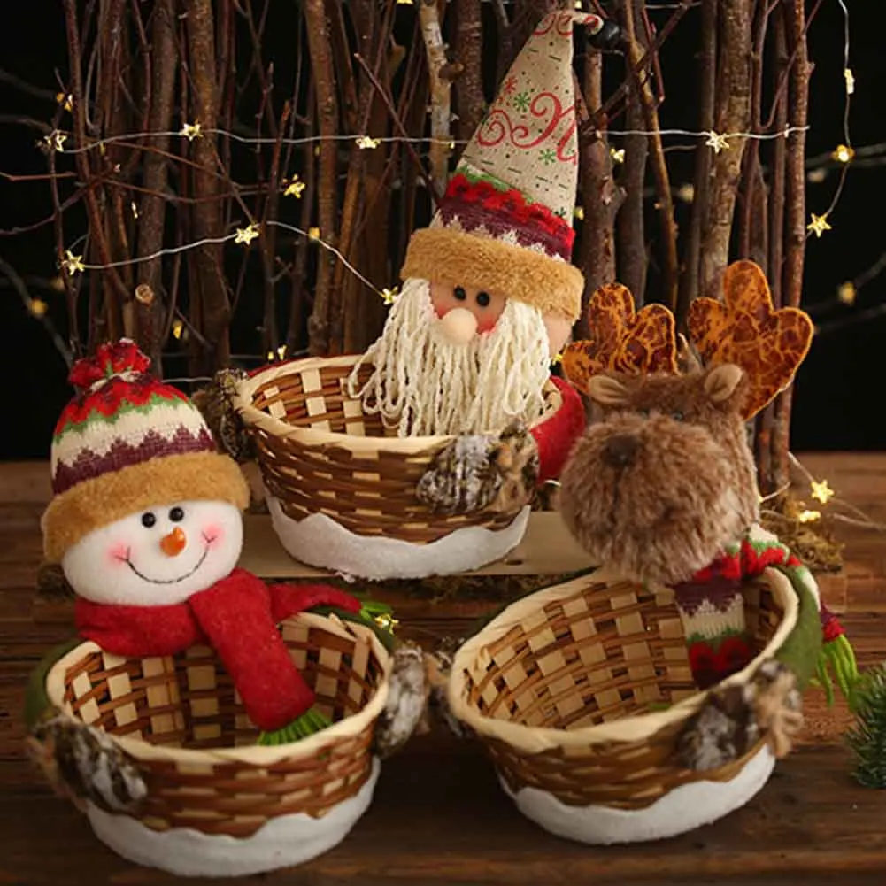 

Christmas Handmade Basket Kids Candy Storage Basket Gift Event Party Supplies