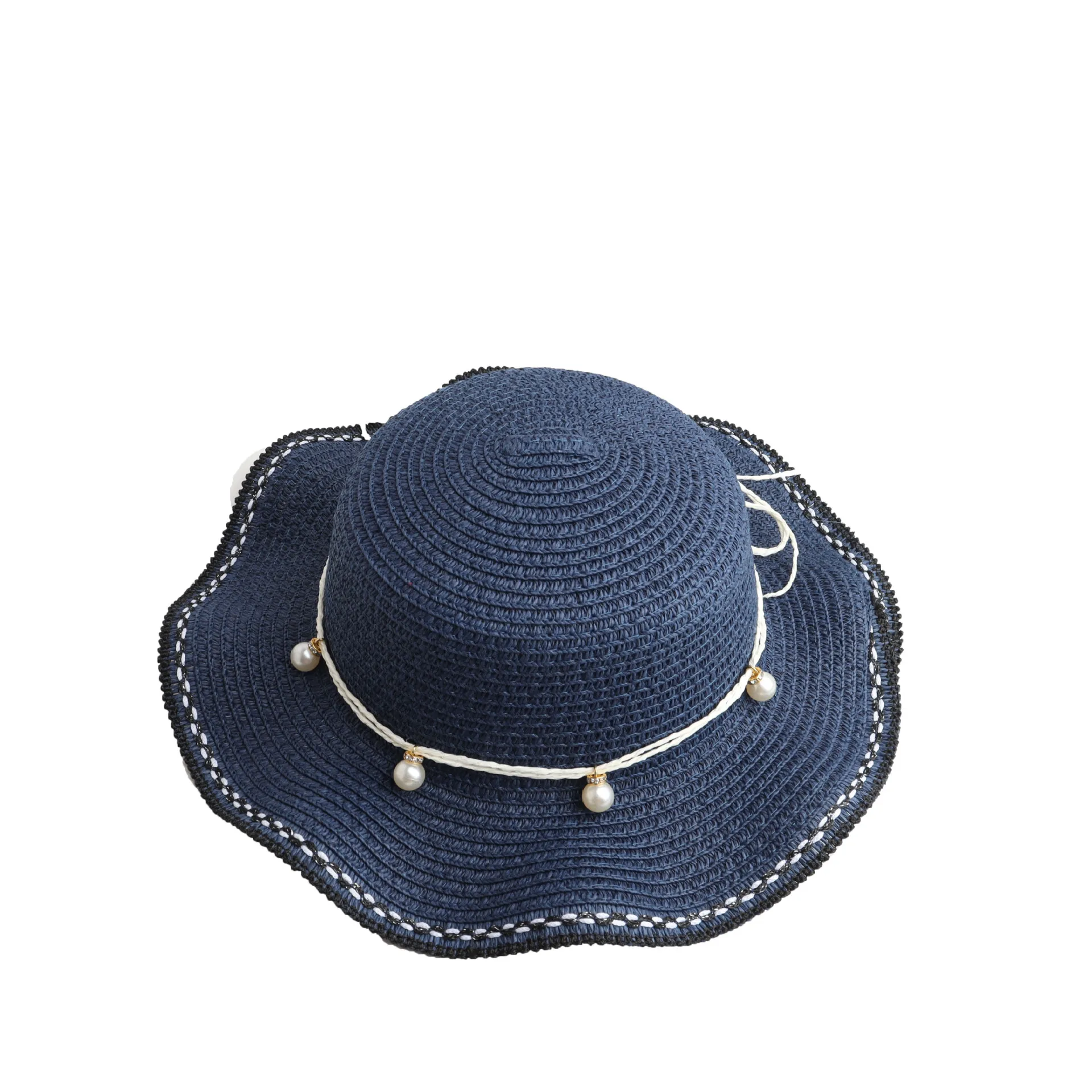 

2021 New children's cute sunshade Cap summer sun protection straw Breathable hat girl's straw fisherman's hat outdoor Beach Hat