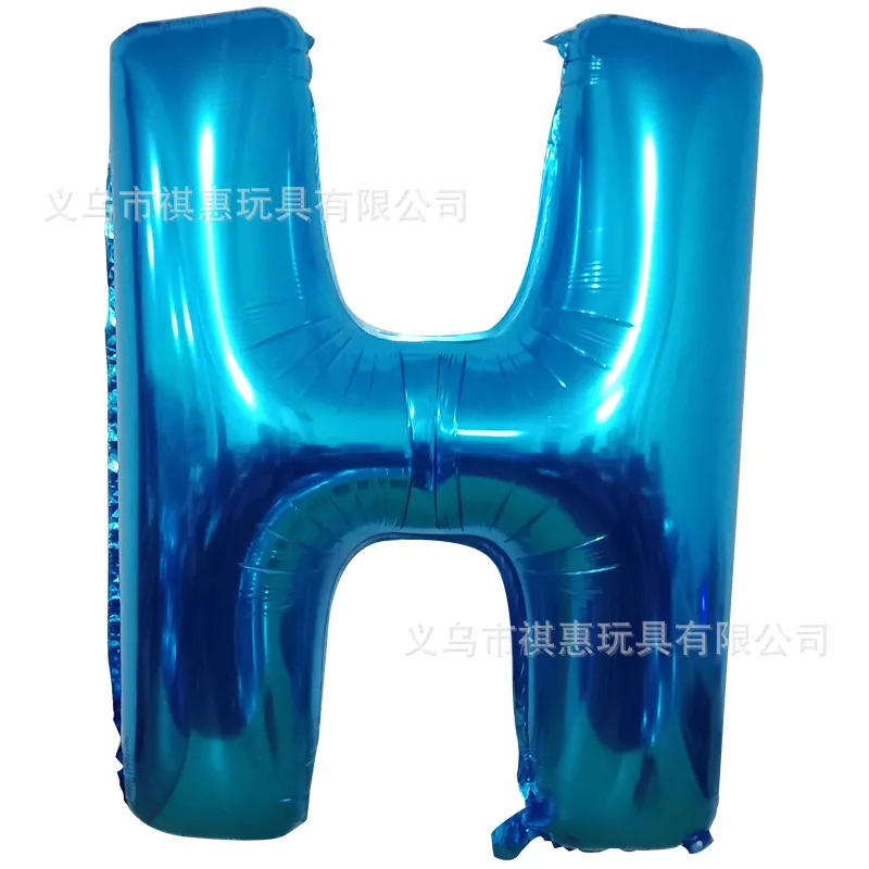 40 inch Blue aluminum film letter balloon Aluminum foil birthday Party wedding supplies Decorative photography props balloon - Цвет: H