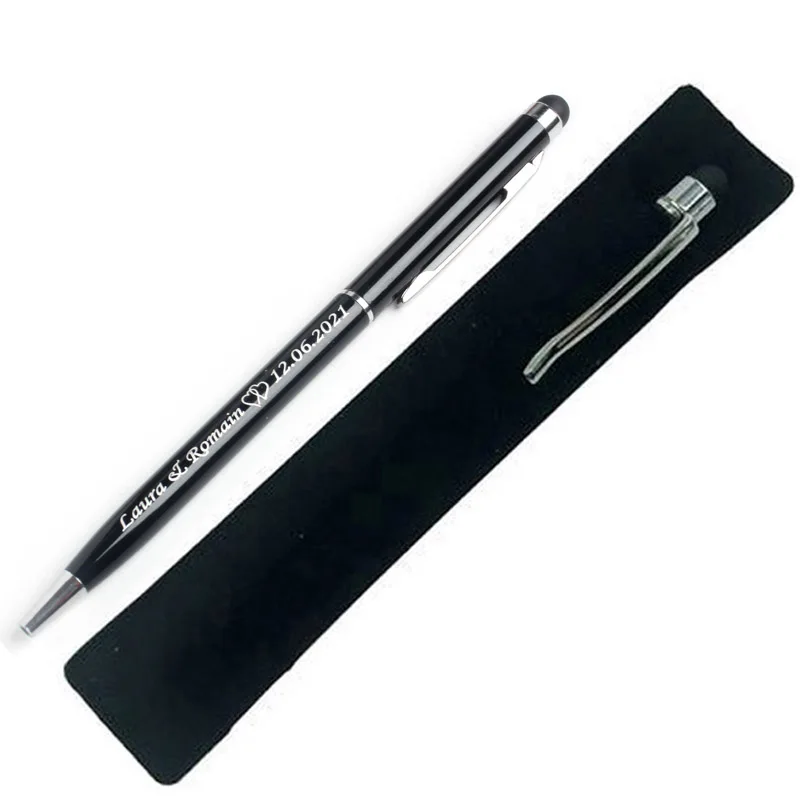 10 шт. персонализированный гравированный Металлический Мини-Стилус шариковые
