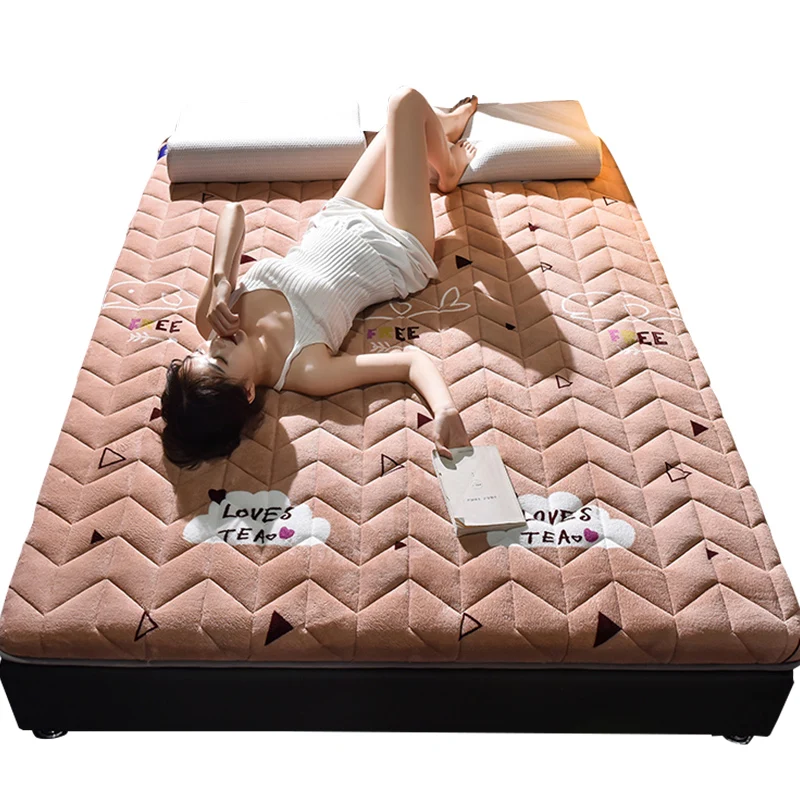 Colch&oacute;n de piel de cordero para el hogar, coj&iacute;n grueso y c&aacute;lido, Tatami, esponja, colch&oacute;n duro-1