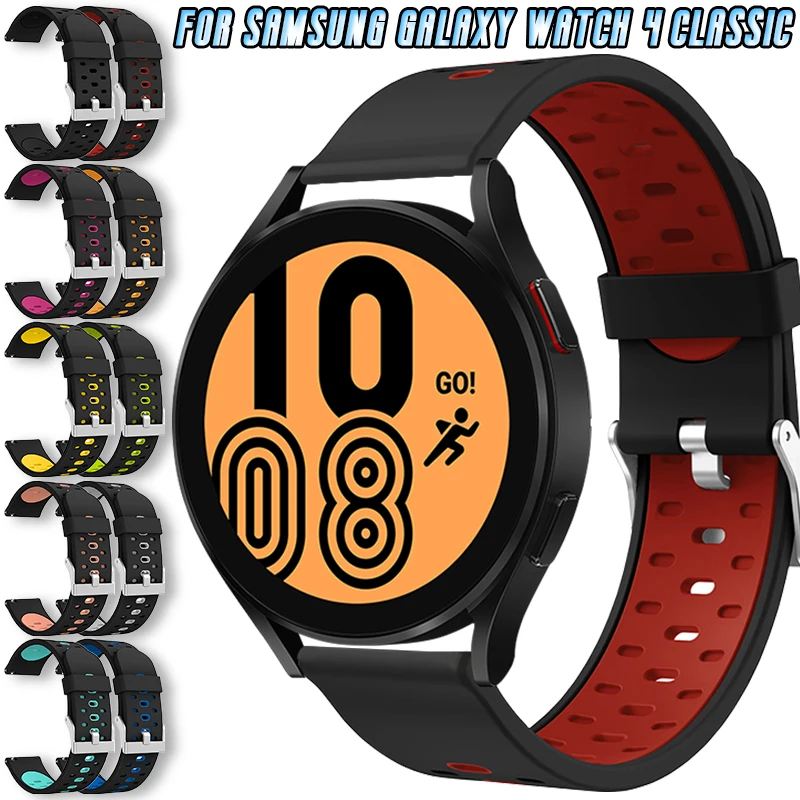 

20mm Silicone Strap For Samsung Galaxy Watch 4 40mm / 44mm Smartwatch Replacement Band Inner Dual Colour Bracelet Accessories
