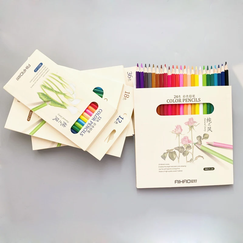 12 18 24 36 шт./лот яркие цвета карандашный рисунок живопись в коробке Diy HB Цветные Карандаши Канцелярские принадлежности Школьные офисные канцелярские принадлежности