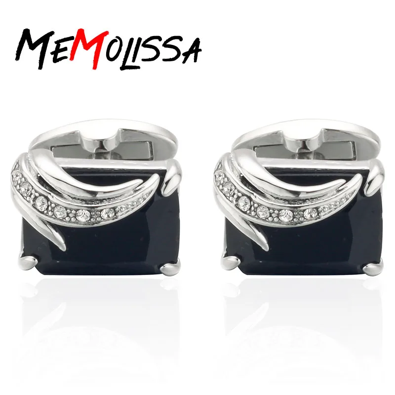 Мужские ювелирные изделия запонки брендовые черные с драгоценными камнями