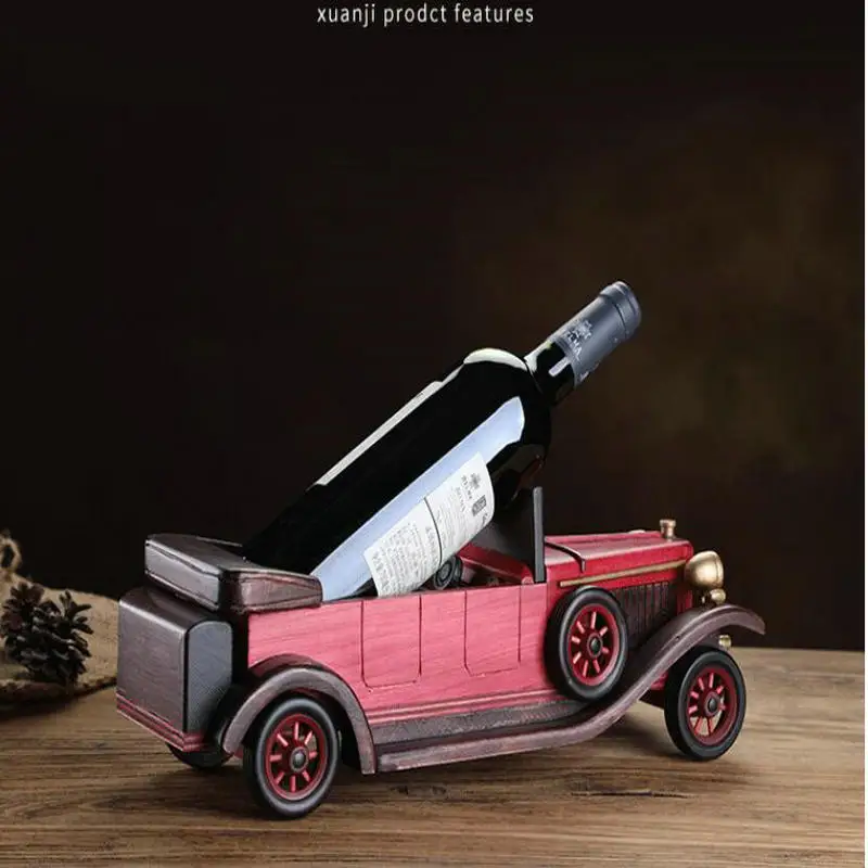 

wooden car Retro Ancient wine bottle racks stand Holders shelf house Decoration Crafts gift Creativity novel Decor Ornaments