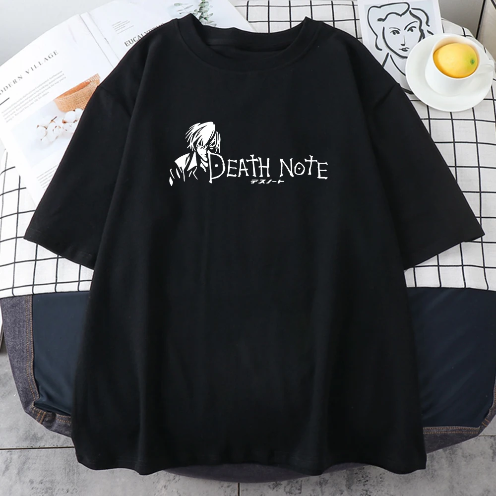 

Женская футболка с коротким рукавом, круглым вырезом и принтом «Death Note»