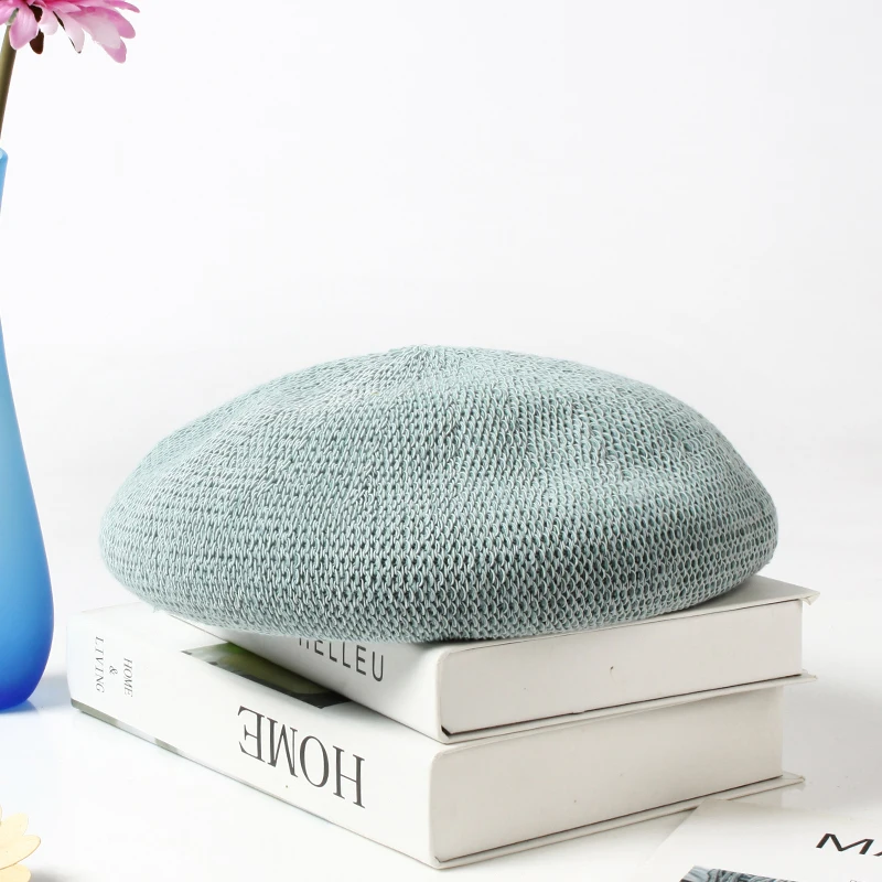 VISROVER 6 Colorways Summer Best Matched Beret Female Soft Spring Hat Solid Color Best Matched Women Boina Gift Wholesales