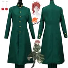 Костюм для косплея Какуин Нориаки из аниме Невероятные приключения Джоджо, жакет, брюки, пояс, серьги с париком, одежда для Хэллоуина и рождественской вечеринки