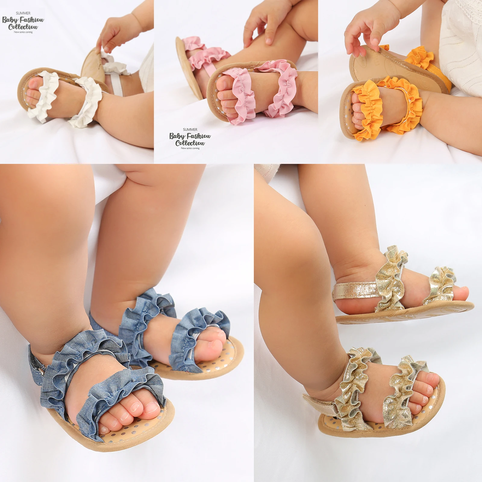 Sandalias con lazo de verano para niñas zapatos con los dedos de los pies al aire libre suela suave antideslizante precaminantes Sandalias con lazo de verano para niñas zapatos con los dedos de los pies al aire libre suela suave antideslizante precaminantes