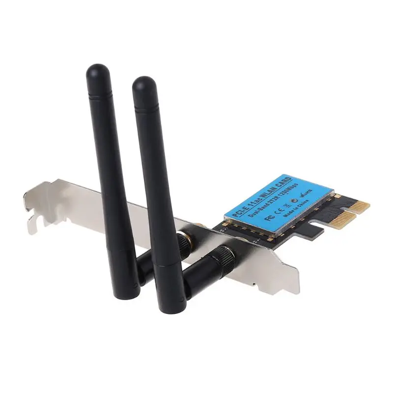 

PCI-E 1200Mbps Wireless Network Card 2.4GHz/5GHZ Dual Band PCI Express WIFI WLAN Card Adapter with Antennas for PC Computer