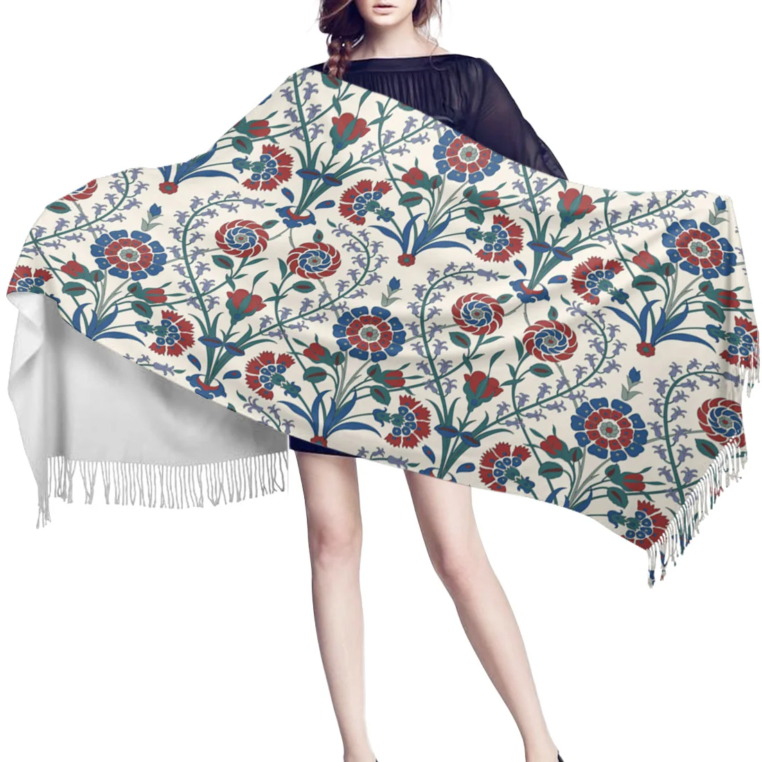 Женский кашемировый шарф традиционный арабский цветочный красивый исламский