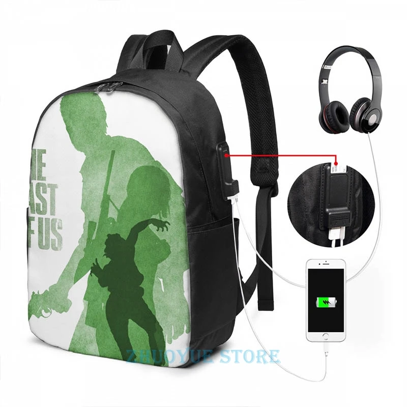 Забавный плакат с графическим принтом Последняя из США рюкзак USB-зарядкой для