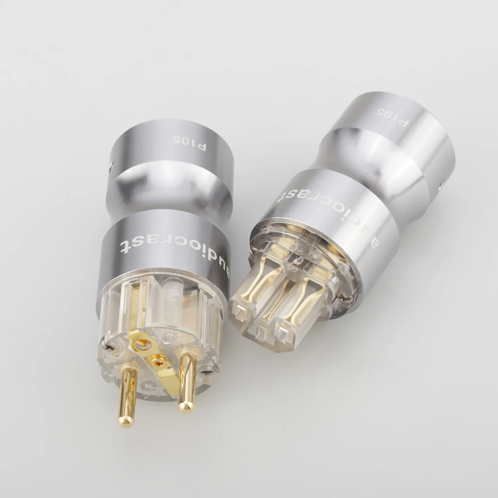 Audiocrast pair P105TG 24k позолоченный schuko разъем питания Schuko европейская вилка