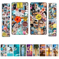 fhnblj summer beach surfboard surfing phone case for xiaomi mi 8 9 10 lite pro 9se 5 6 x max 2 3 mix2s f1