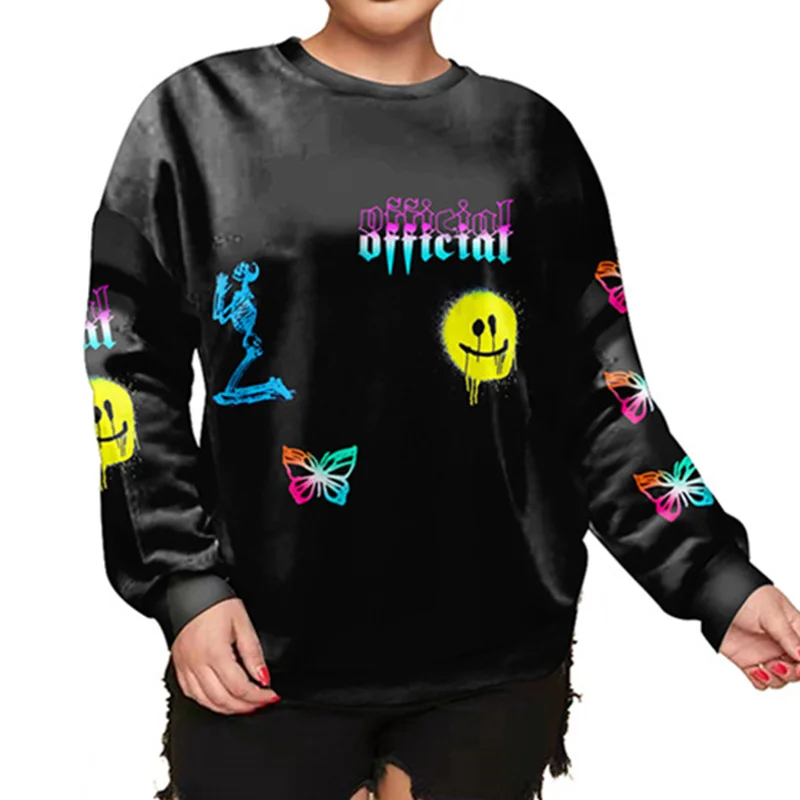 

Женский свитшот с длинным рукавом, винтажный Повседневный тонкий свитшот в готическом стиле с принтом черепа, бабочки, осень