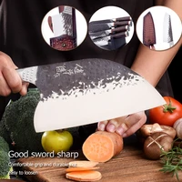 gzv stainless steel kitchen knive sets meat cleaver chef knives set non stick blade non slip effort saving handle cooking cutter
