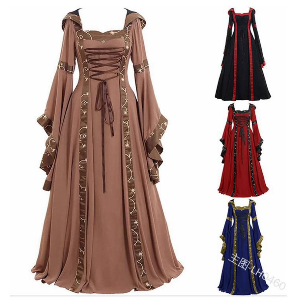 Женское платье с капюшоном длинным рукавом и капюшоном|Праздничные костюмы| |