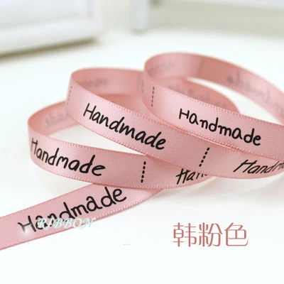 Han Pink 10 мм ручная печать корсажная лента рождественские ленты декоративный подарок Свадебная Упаковка ремесла 2 м/лот - Цвет: Han Pink